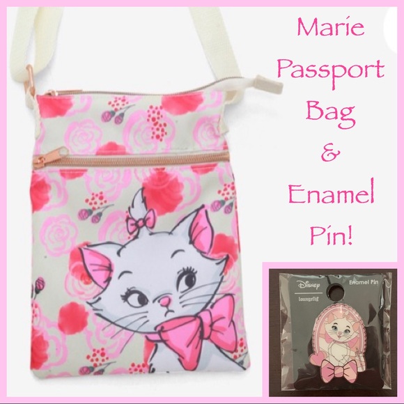 Loungefly Handbags - DISNEY LOUNGEFLY Marie PASSPORT XBODY BAG & PIN!